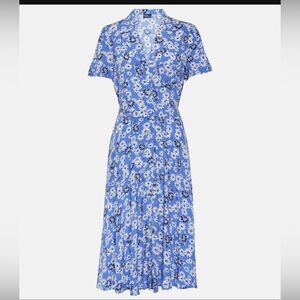 Brand New Polo Ralph Lauren Blue Floral Midi Dress